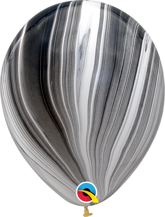 Globos Agata Negro Con Blanco 11" x unidad