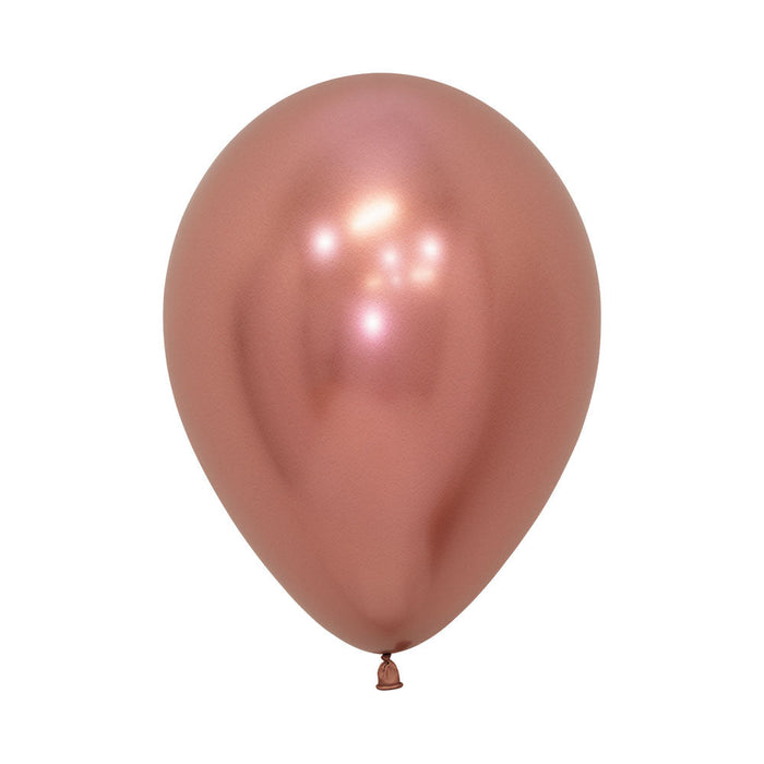 Globo Dorado Rosa Reflex R12 x 12 Unidades Sempertex