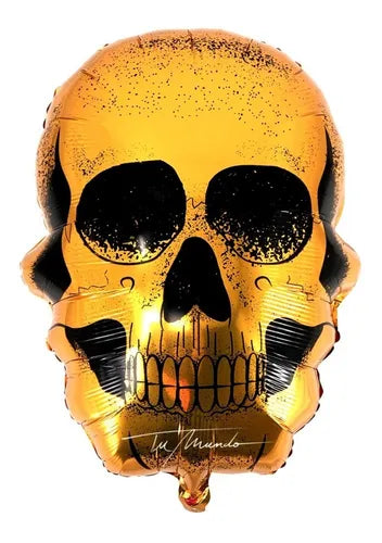 Globo Metalizado Calavera Naranja 20" x 1 Unidad