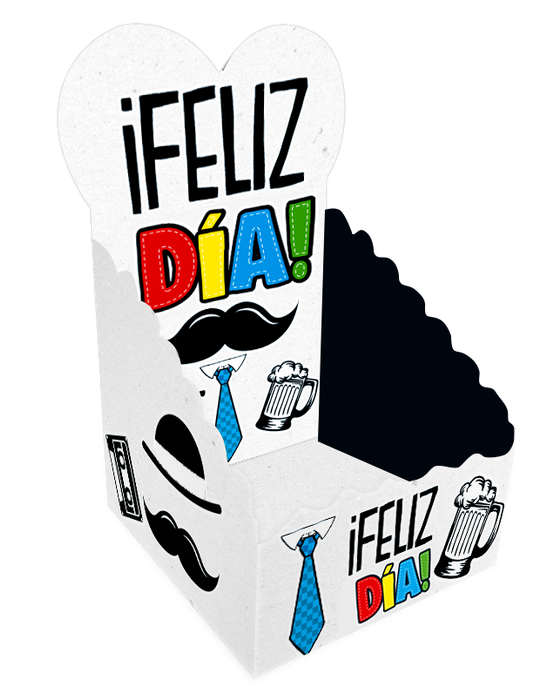 Caja Car Espaldar Feliz Dia Mostacho x 1 Unidad