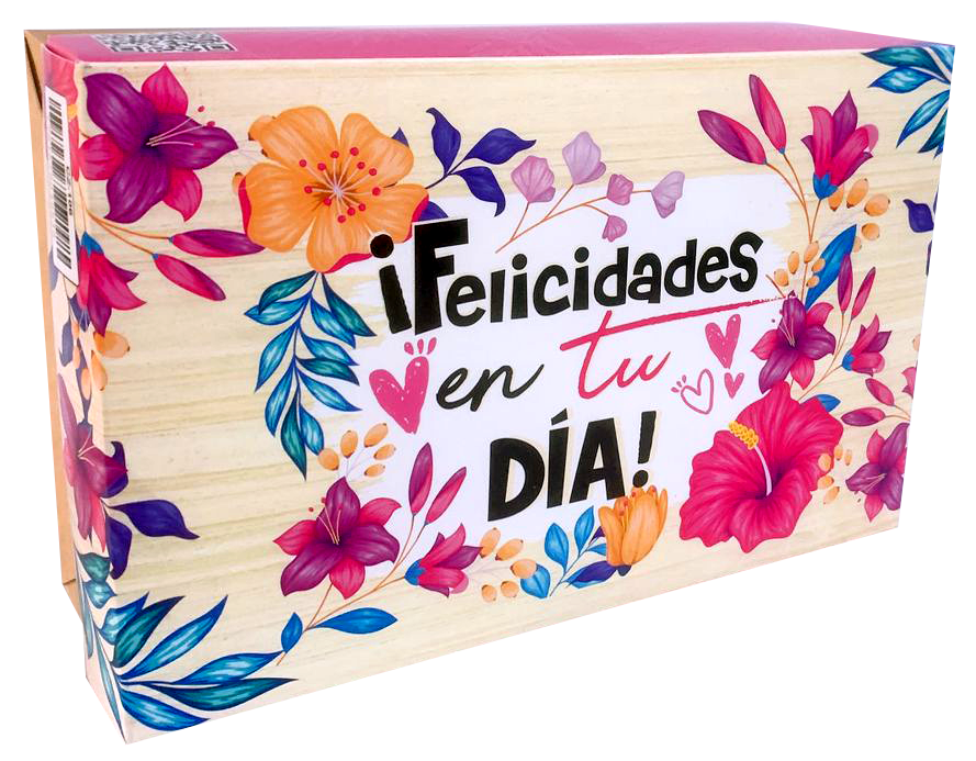 Caja Obsequio Pequeña Felicidades en tu Dia Flores x 1 Unidad