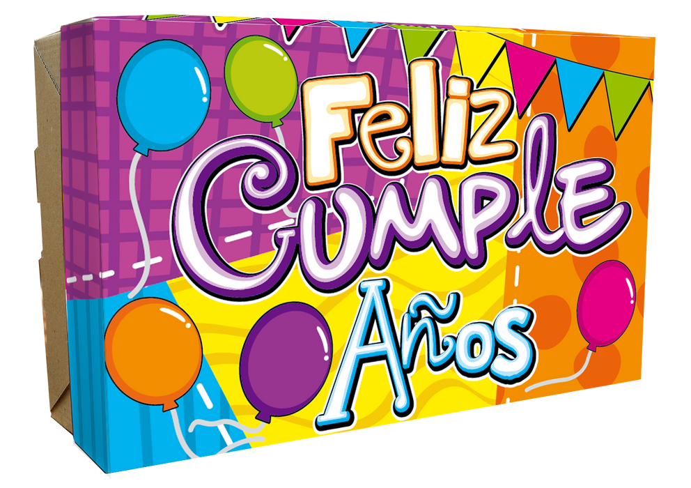 Caja Obsequio Pequeña Feliz Cumpleños Globos x 1 Unidad