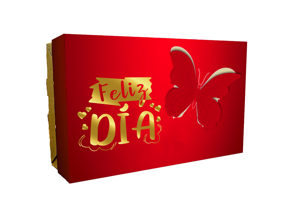 Caja Obsequio Pequeña Metalizada Mariposa x 1 unidad