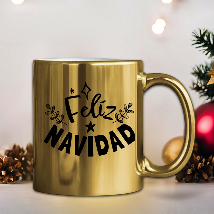 Mug Dorado Navidad 11 Oz Surtidos Caja x 12 Unidades