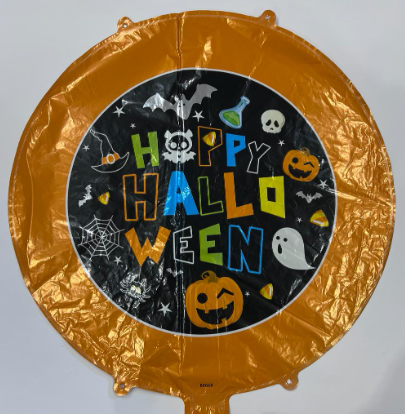 Globo Metalizado Halloween Naranja Happy Halloween 18” X 1 Unidad