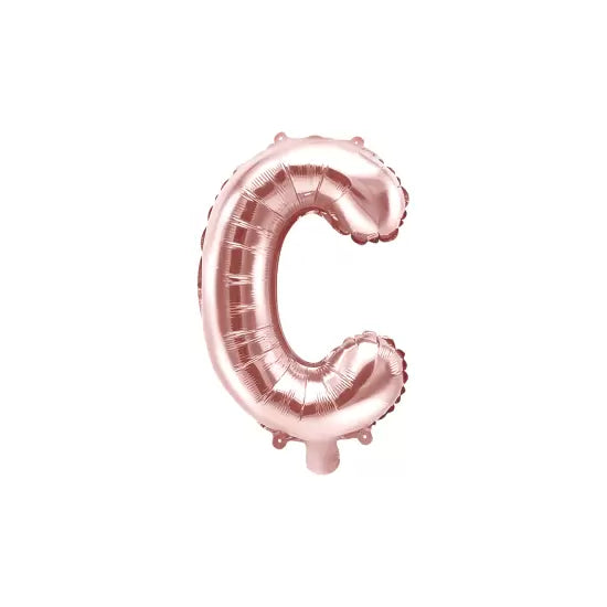 Globo Letra C Dorado Rosa 16"