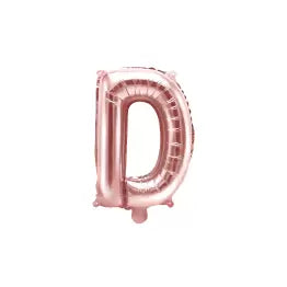 Globo Letra D Dorado Rosa 16"