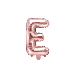 Globo Letra E Dorado Rosa 16"