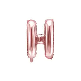 Globo Letra H Dorado Rosa 16"