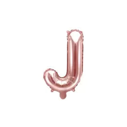 Globo Letra J Dorado Rosa 16"