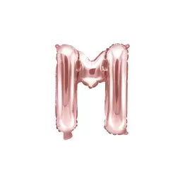 Globo Letra M Dorado Rosa 16"