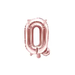Globo Letra Q Dorado Rosa 16"
