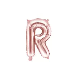 Globo Letra R Dorado Rosa 16"