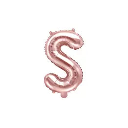 Globo Letra S Dorado Rosa 16"