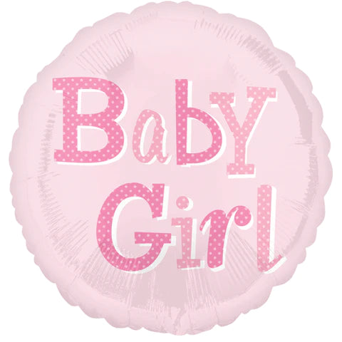 Globo Metalizado Baby Girl Rosado Pastel 18"