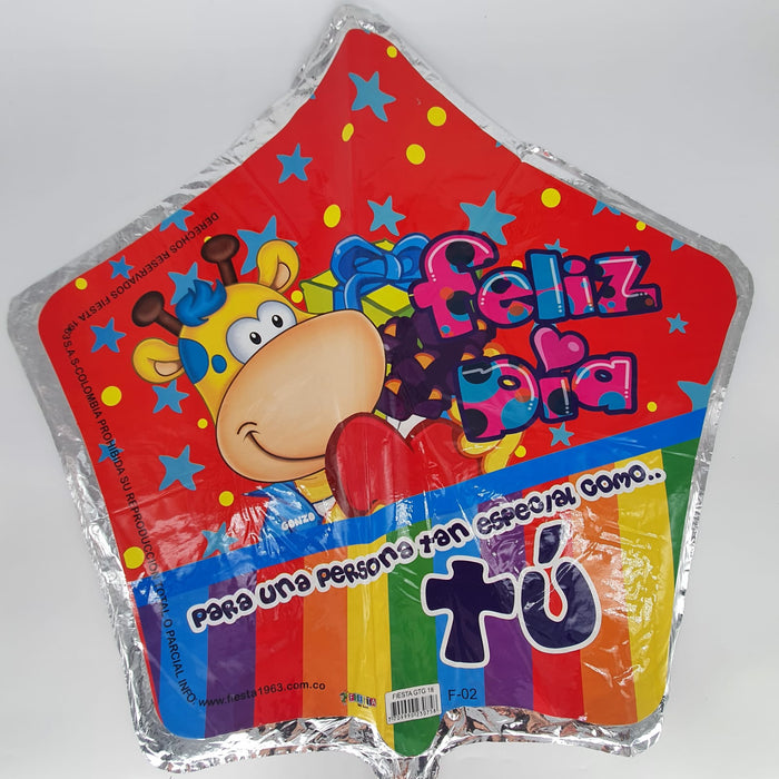 Globo Metalizado Estrella Mensaje 18" X Unidad Ref. 2