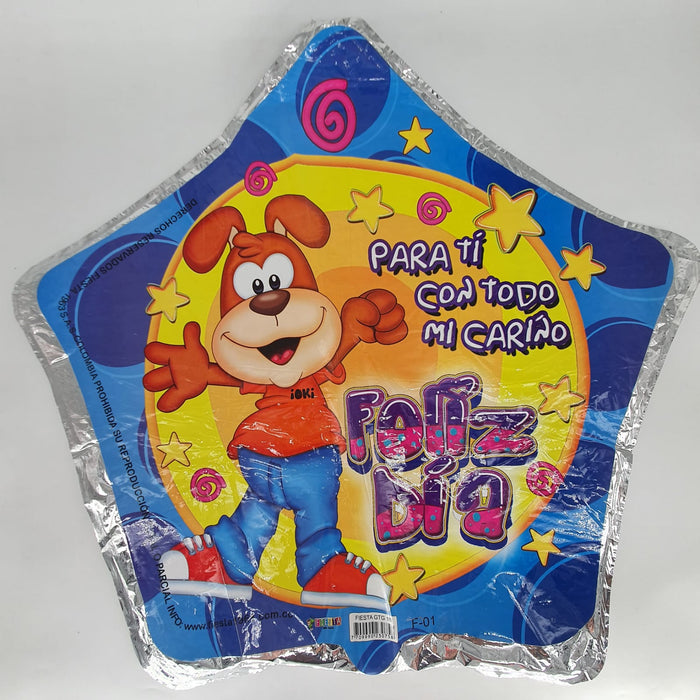 Globo Metalizado Estrella Mensaje 18" X Unidad Ref. 5