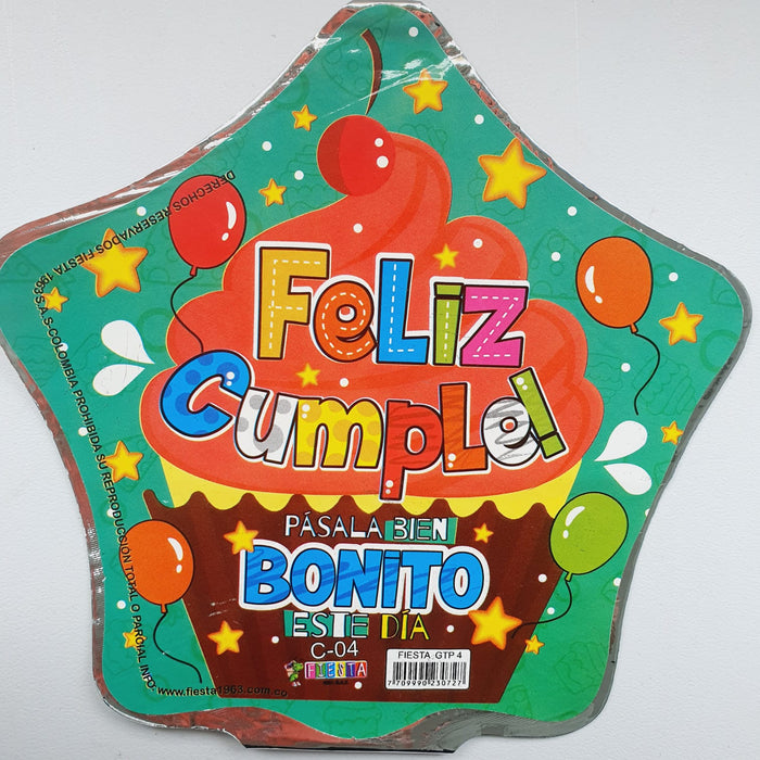 Globo Metalizado Estrella Mensaje 4" X Unidad Ref. 4