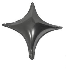 Globo Metalizado Estrella Negra 4 Puntas 26" Festella