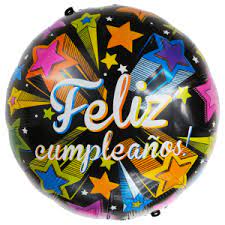 Globo Metalizado Redondo Feliz Cumpleaños Estrellas Multicolor 18"