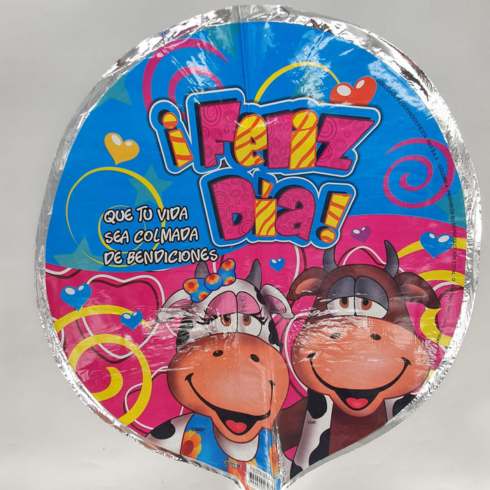 Globo Metalizado Redondo Mensaje 18" X Unidad Ref. 2