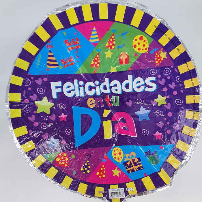 Globo Metalizado Redondo Mensaje 18" X Unidad Ref. 4