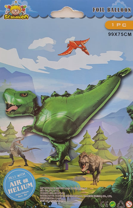 Globo Metalizado Tiranosaurio Rex Verde 30"