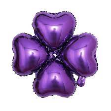 Globo Metalizado Trebol Violeta 18" X Unidad