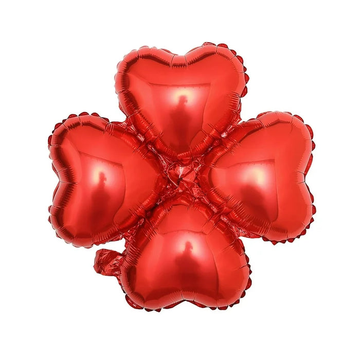 Globo Metalizado Trebol Rojo 18" X Unidad