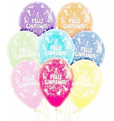 Globo Linea Economica Feliz Cumpleaños Pastel Surtidos R12 X 20 Unidades