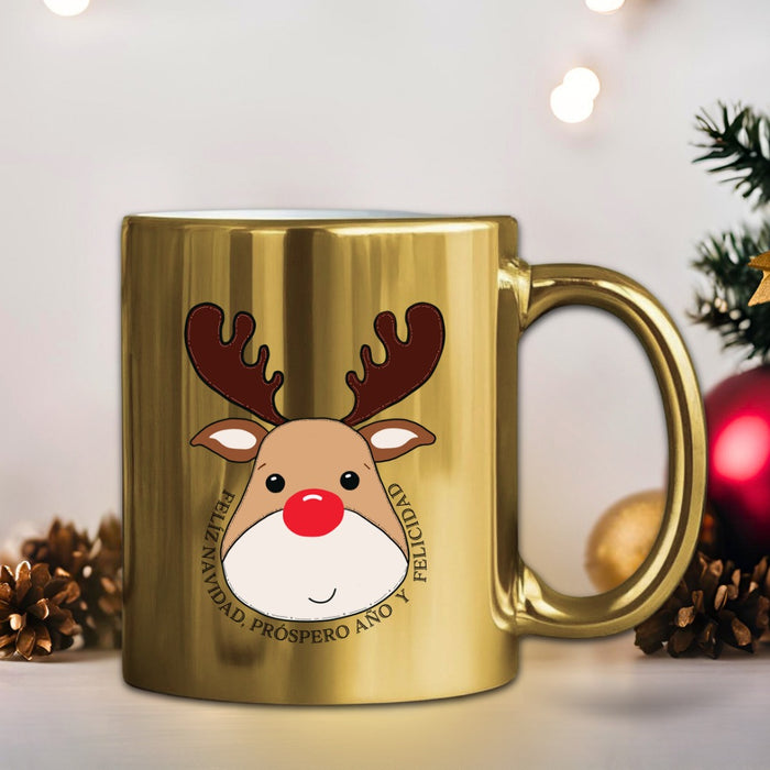 Mug Dorado Navidad 11 Oz Ref. 11 x 1 Unidad