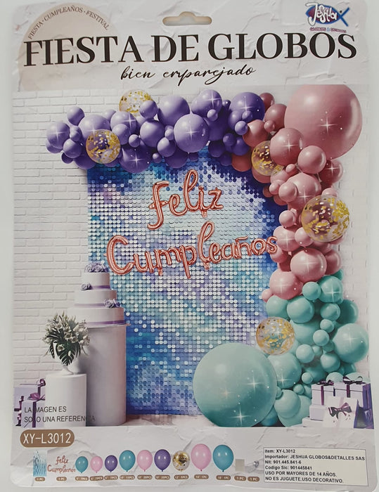 Kit de Globos Fiesta Color Pastel X 72 Piezas