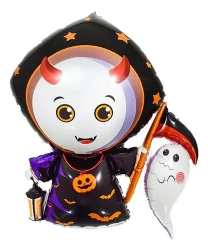 Globo Metalizado Halloween La Muerte 10” X 1 Unidad
