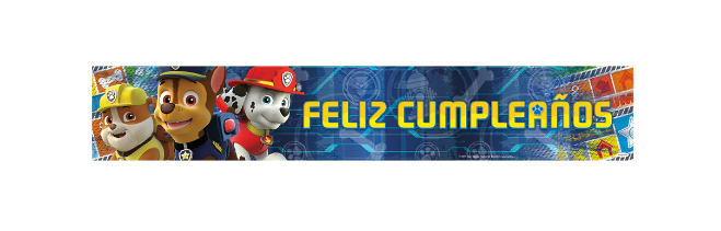 Cartel Feliz Cumpleaños Metalizado Jumbo Paw Patrol X 1 Unidad Sempertex