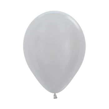 Globo Plata Satin R18 X 6 Unidades Sempertex