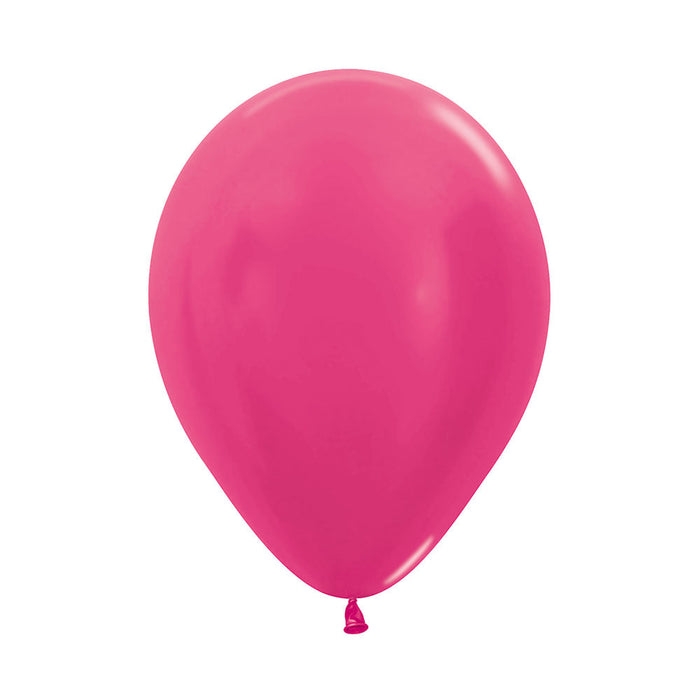 Globo Fucsia Metal R12 X 12 Unidades Sempertex