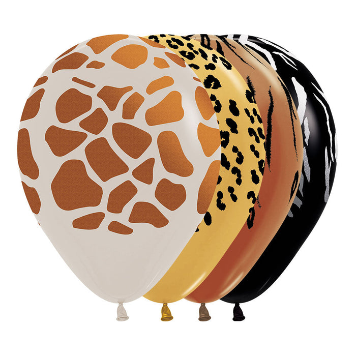 Globo Fashion y Metal Animal Print R12 X 12 Unidades Sempertex
