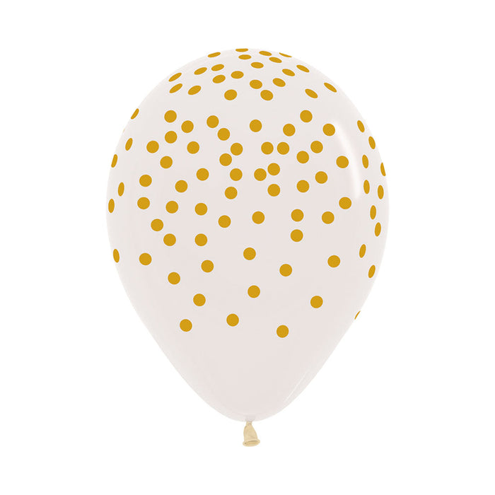 Globo Fashion Cristal Confetti Dorado R12 x 12 Unidades Sempertex