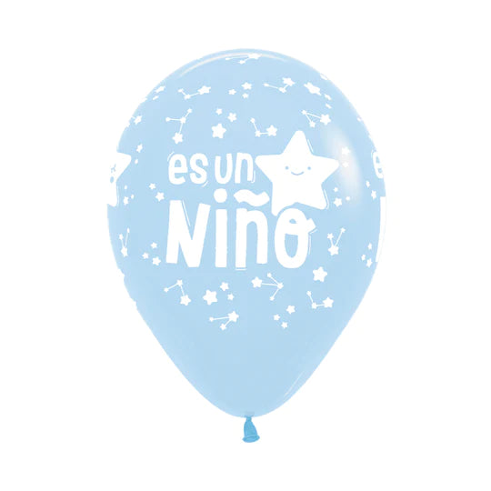 Globo Es Un Niño Estrella Azul Pastel Mate R12 X 12 Globos