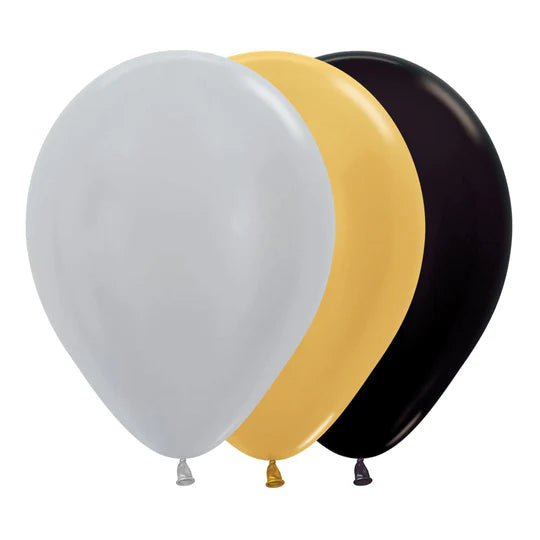 Globo Satin y Metal Deluxe Surtido R12 x 12 Unidades Sempertex