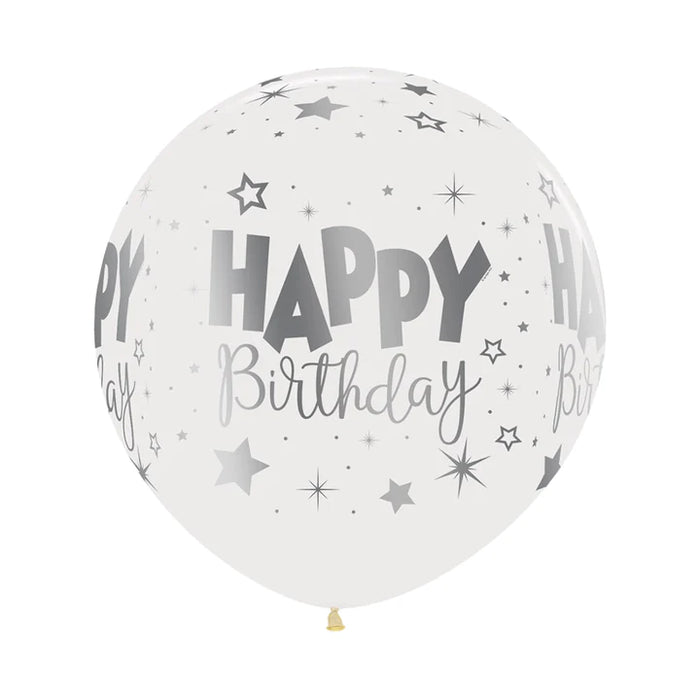 Globo Fashion Cristal Infinity Happy Birthday Fantasia Mink Paquete R24 x 3 Unidades