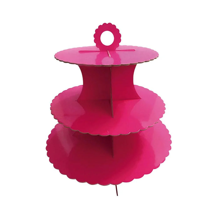 Torre Base para Cupcakes 3 Niveles Fucsia Sempertex x 1 Unidad