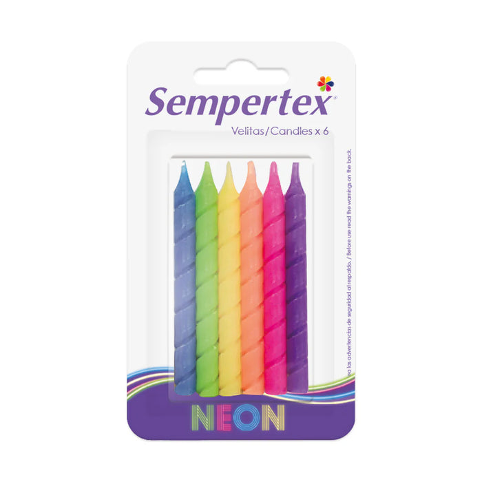Velita Espiralada Neon X 6 Unidades Sempertex
