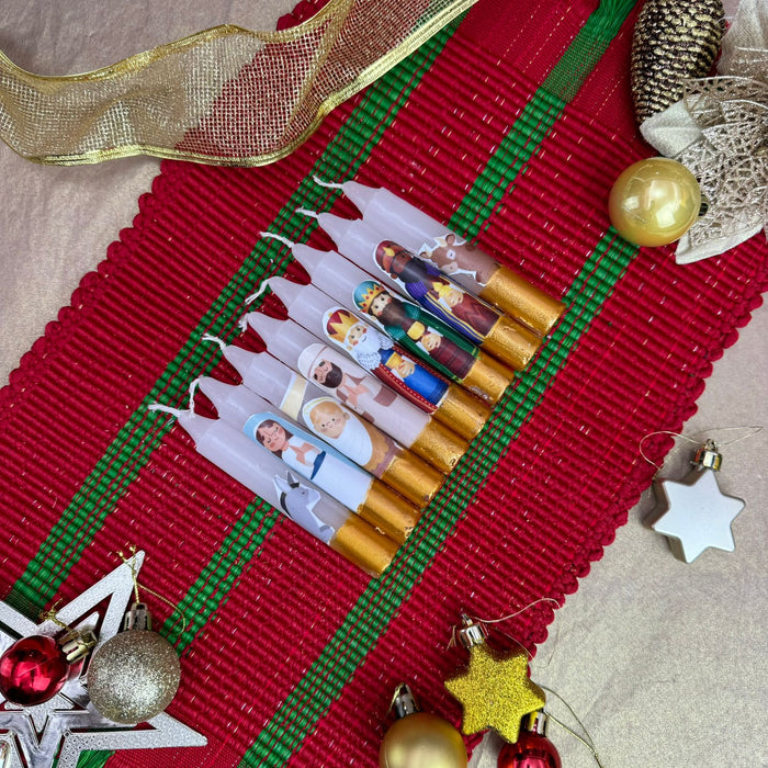Velitas Blanca Navidad Pesebre X 8 Unidades