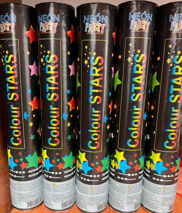Lanza Confeti de 30 Cm Estrella Surtida