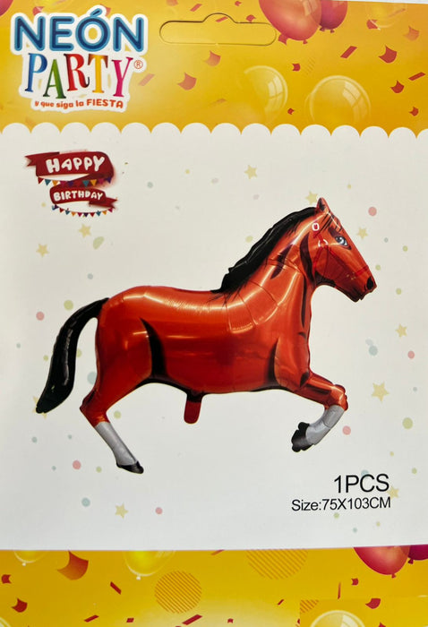 Globo Metalizado Animal Caballo Café 24"