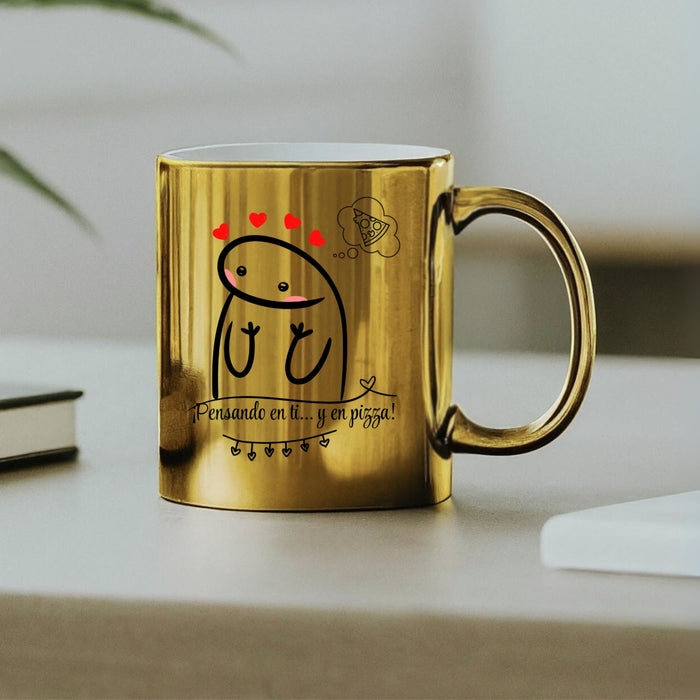 Mug Dorado Espejo Flork Amor 11 Oz Ref. 6 x 1 Unidad
