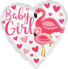 Globo Metalizado Corazon Baby Girl Flamingo 17" Anagram