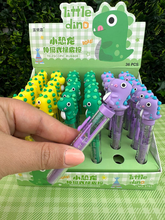 Borrador de esfero Dinosaurio Lila x 1