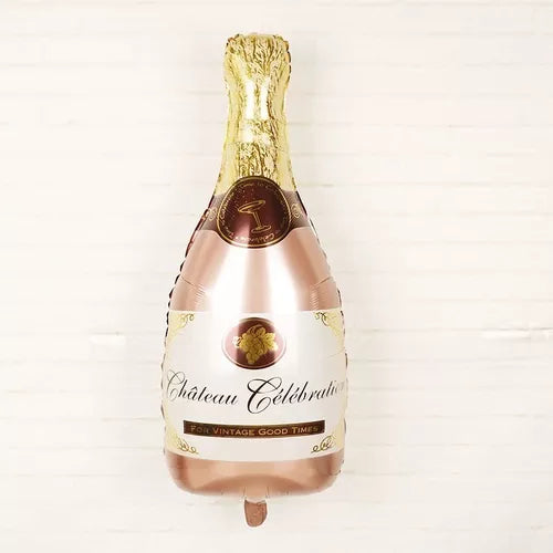 Globo Metalizado Botella Champaña Rosada 35" Festella